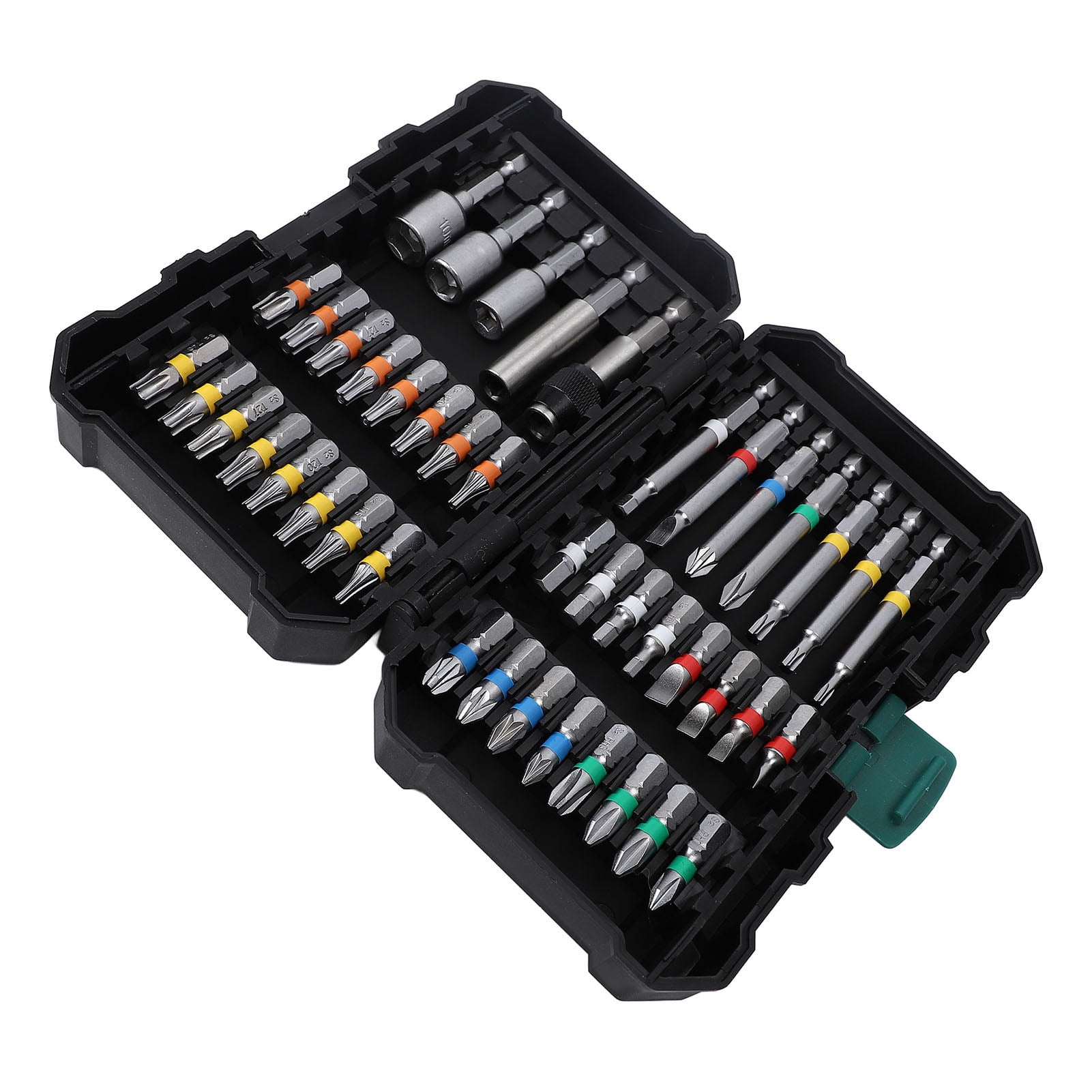 M Buder 44-Piece Magnetic Screwdriver Bit Set Alloy Steel Hex Star SL PZ 1/4 inch Impact Driver Bits with Flexible Shaft Angle Adapter Storage Box for Electric Drills (10.63 in / 27 cm)