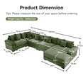 thumbnail image 4 of FFH Living Room Furniture Sets Sectional with Ottoman, 154.6" Convertible Modular Sectional Sofa, Oversized U Shaped Cloud Couch, Green, 4 of 16