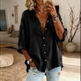 thumbnail image 2 of GUACER Women's 3/4 Sleeve Button Down Shirts Casual Linen Relaxed Fit Collared Summer Blouses Tops for Ladies, 2 of 7