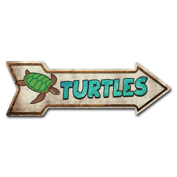 SignMission P-ARROW12-999562 12 x 36 in. Wide Turtles Arrow Sign