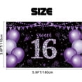 thumbnail image 2 of Sweet 16 Party Decorations, Black Purple Sweet 16 Banner, 16th Birthday Decorations for Girls, Sweet 16 Birthday Gifts, Purple Happy 16th Birthday Backdrop Background, 16 Years Old Party Decor, 2 of 6