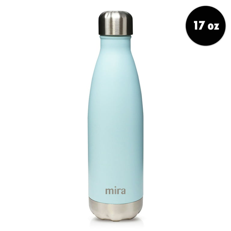 Mira 17 oz Stainless Steel Vacuum Insulated Water Bottle | Leak-Proof Double Walled Powder
