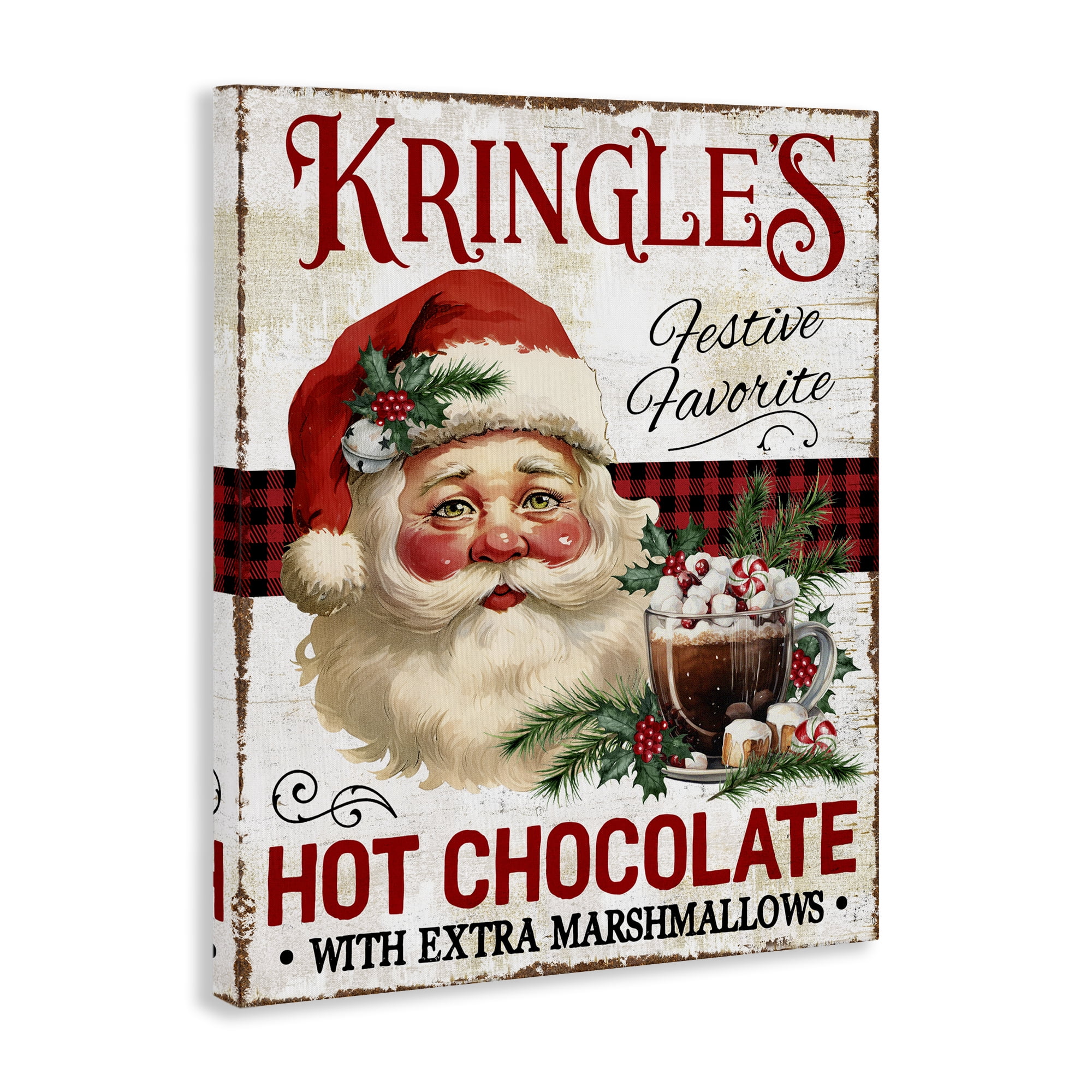 Stupell Industries Kringle's Hot Chocolate Holiday Painting Gallery Wrapped Canvas Art Prints Wall Art, 24 x 30
