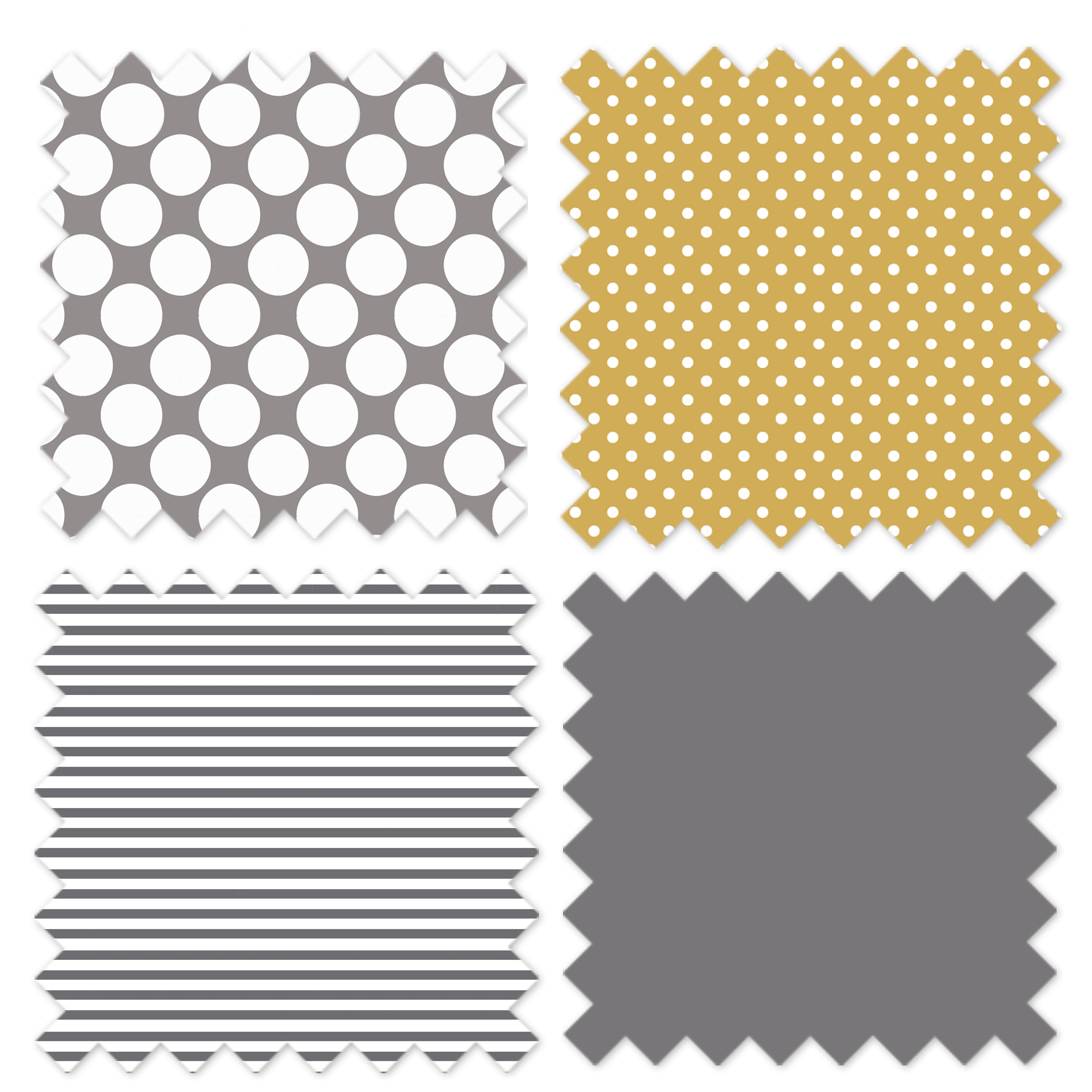 Bacati - Dots/Stripes Grey/Yellow Musical Baby Crib Mobile