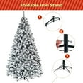 thumbnail image 4 of Gymax 7.5ft Snow Flocked Hinged Artificial Christmas Tree Unlit Holiday Decor, 4 of 7