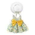 thumbnail image 2 of IBTOM CASTLE Toddler Baby Girls Tutu Dress Summer Sleeveless Backless Princess Birthday Party Dresses Flower Bowknot Sundress with Straw Hat Set 2-3 Years Yellow + Green, 2 of 4