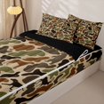 thumbnail image 3 of Castle Fairy Hunting Camo Wildlife Zipper Twin Comforter Sets with Fitted Sheet and 2 Pillowcases,Deer Bear Turkey Dog Silhouette Zipper Bedding Set,Khaki Brown Green,Black Reversible,4-Piece, 3 of 6