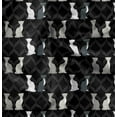 thumbnail image 1 of Soimoi Tissu en Rayonne Noir Motif Trèfle Chat Animal Imprimés au Mètre 42 Pouces de Large, 1 of 6