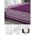 thumbnail image 6 of Dark Purple Retro Greek Key Twim XL Size Flat Sheet, Wrinkleproof & Fadeproof Cooling Flat Bed Sheet Only, Geometric Greece Ancient Farmhouse Breathable Soft Bedding Top Sheets 66 x 102 Inches, 6 of 8