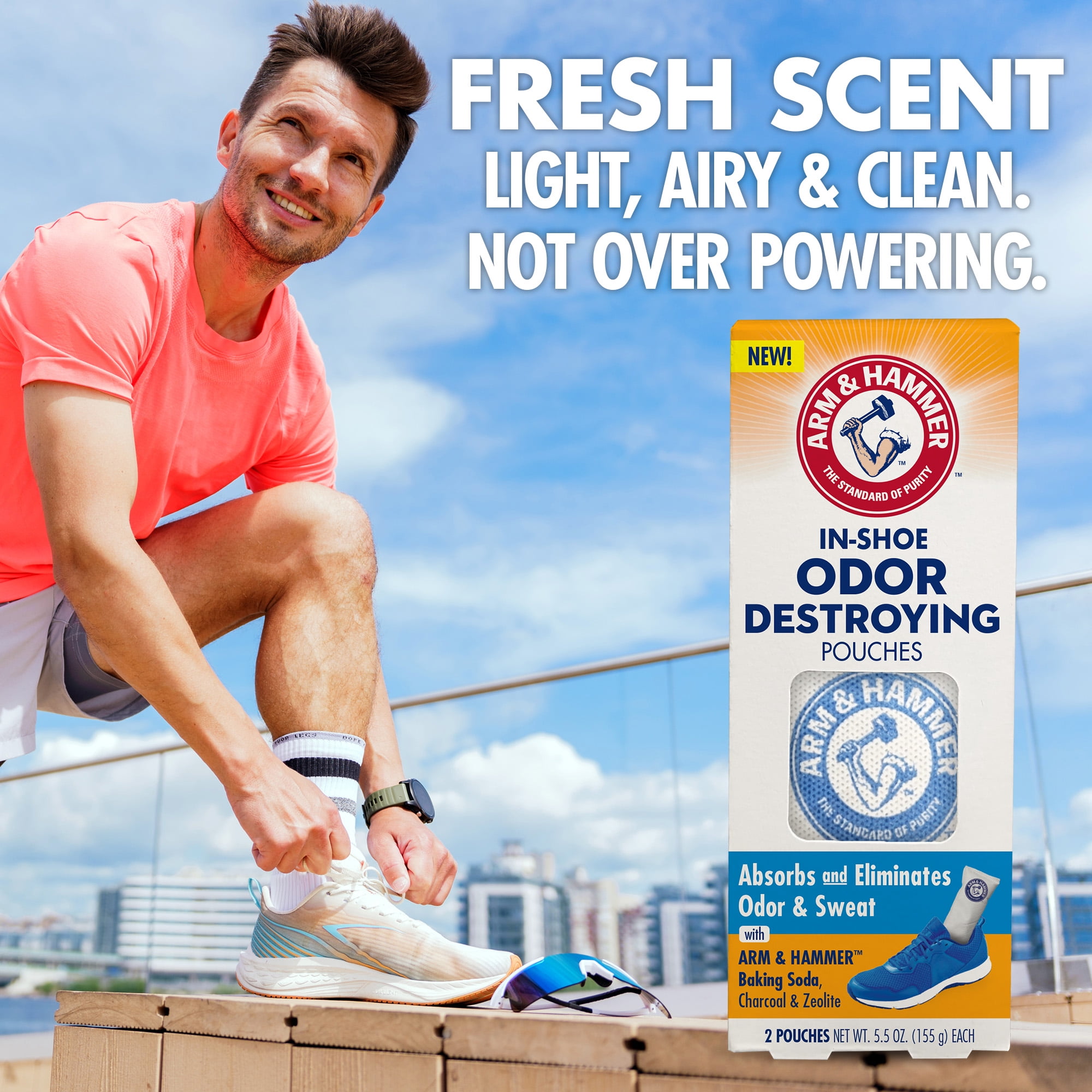 Arm & Hammer in-Shoe Odor Destroying Pouches, 2 Pack