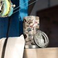 thumbnail image 3 of 20 Oz Pug and Footprint Coffee Tumbler Double Wall Insulated Stainless Steel Water Bottle | Metal Reusable Thermoses Flask with Cup Cap | Leak & Sweat Proof with Anti-Dust Lid, 3 of 7