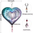 thumbnail image 3 of Wind Outdoor 3D Wind Hanging Yard Garden Decor Stainless Heart Pattern with 360 Rotating Hook, Swing Car Ornament, Teal Christmas Garland, Rear View Swinging Animal, Wind Chime Ornament *1, 3 of 7