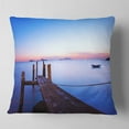 thumbnail image 2 of Designart Wooden Pier at Dusk - Seascape Photography Throw Pillow - 16x16, 2 of 5