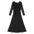 thumbnail image 3 of Alvivi Women's Ballroom Dance Dress Long Sleeve Lace Patchwork Modern Waltz Tango Dancing Clothes Black XL, 3 of 7