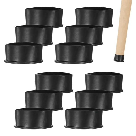 Uxcell 12 Pack Chair Leg Caps 3 inch Polyvinyl Chloride Chair Leg Floor Protectors Round Cover End Tips Black