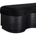 thumbnail image 6 of Meridian Furniture Savoy Black Velour Fur Fabric Bench, 6 of 10