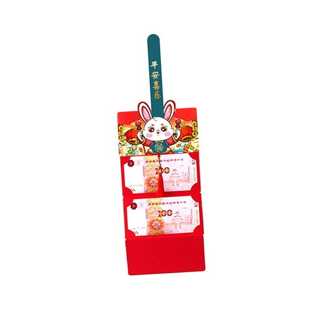 Bolsillo rojo con patrones de conejo, Dibujos animados año Nuevo Lunar Hong Bao, Suministro de festival Sobres rojos para regalo, Boda, Festival de Estilo A Gloria Sobres rojos