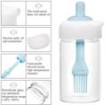 thumbnail image 3 of Botella dispensadora de aceite, contenedor de condimentos 2 en 1, con cepillo de silicona Buster, botella de condimento de vidrio de 8 oz, utilizada para cocinar, asar, hornear, engrasar freidora, encurtir (azul) ER, 3 of 5