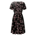 thumbnail image 5 of Ruyang 2024 Floral Beach Dresses for Women Short Sleeve V Neck Dress Loose And Comfortable Beach Sundress With Pockets Casual Lady Dresses, 5 of 6