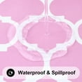 thumbnail image 3 of decorUhome Fitted Vinyl Tablecloth Round 43"-56" Diameter, Waterproof Wipeable PVC Table Cover, Moroccan, Pink, For Indoor or Outdoor, 3 of 8