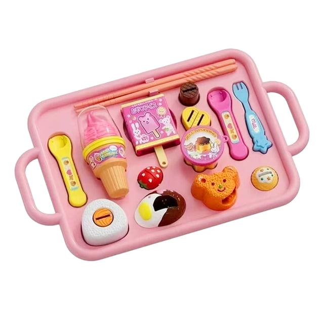 Juego de comida de pudín de gelatina y fresa | Juguete de cocina para niños | Postre realista con bandeja y cuchara | Accesorios para aprendizaje temprano y juegos de rol