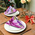 thumbnail image 2 of Iauyy Satin Napkins Set of 1- Pink-purple Watercolor Lily DIY Printing Decoration Cloth Napkin- Easy Care for Home/Party, 2 of 8