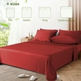 thumbnail image 3 of LBRO2M Cooling Bamboo Sheets Set, Hotel Luxury Silky Breathable 4Pcs/6Pcs Bedding Sheets & Pillowcases(Queen, Burgundy), 3 of 6