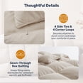 thumbnail image 4 of Unikome Heavyweight Goose Down Feather Fiber Comforter, Natural Filling Warm Quilted Comforter with Baffle Box Design, Soft Quiet Fabric, Cal King 108 x 94 inch,Cream, 4 of 9