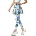 thumbnail image 2 of COEQINE Women Breathable Tennis Skirted Legging with Pockets Elastic High Waist Soft Yoga Leggings with Skirts Hydrangea and Boho Mandala Print Golf Pickleball Skort Pants, 2XL, 2 of 7