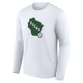 thumbnail image 2 of Men's White Milwaukee Bucks Alternate Logo Long Sleeve T-Shirt, 2 of 3