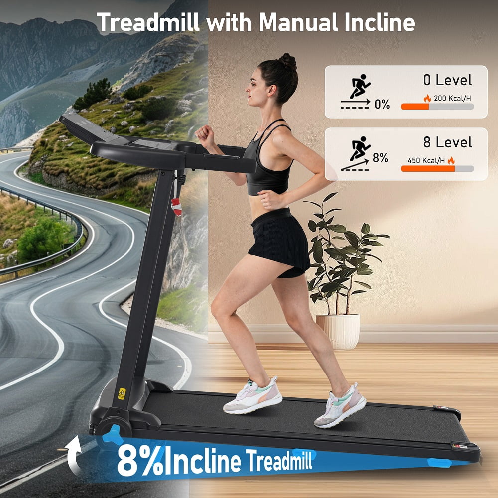 YDSM 3.0HP Quiet Foldable Treadmills for Home, 10.0MPH 300 LBS Weight Capacity Home Exercise Equipment Treadmills with Heart Rate Sensors,Type C & USB Charge Station ,Bluetooth