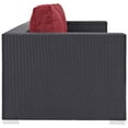 thumbnail image 5 of Modway Convene 3-Piece Outdoor Wicker Rattan Set with Fire Pit - Espresso/Red, 5 of 9
