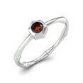 thumbnail image 2 of 0.50 Ctw Round Garnet 925 Sterling Silver Solitaire Geometric Woman Mother's Day Gift Ring, 2 of 4
