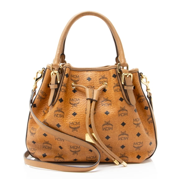 Pre-Owned MCM Visetos Drawstring Small Shopper Tote