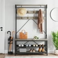 thumbnail image 1 of Coat Rack Shoe Bench 72in Tall Hall Tree Shoe Rack with Storage Shelf and Hooks for Entryway Removable Industrial Accent Furniture Metal Frame, 1 of 9
