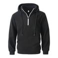 thumbnail image 4 of MHFRRA Sudadera con Capucha, Cuello Alto, Media Cremallera y Forro, Manga Larga, Térmica, Cálida, Deportiva, para Exteriores, Informal, Ajuste Cómodo Negro, 4 of 8