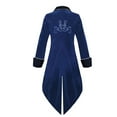 thumbnail image 7 of Herrnalise Jackets for Men Solid Halloween Long Sleeve Turndown Suede Tuxedo Stage Costume Jacket Coat Light Blue, 7 of 7