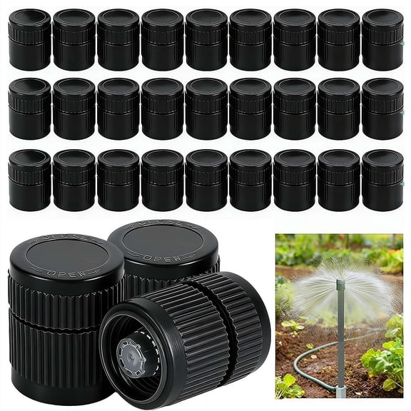 30 Pcs Adjustable Shrub Sprinkler Heads, 1/2 Inch Male Thread Bubbler Sprinklers, 360° Automatic Watering System for Yard, Lawn, Garden