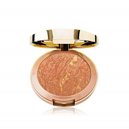 milani baked bronzer - glow, cruelty-free shimmer bronzing powder to use for contour makeup, highlighters makeup, bronzer makeup, 0.25