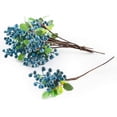 thumbnail image 6 of AURORA TRADE 10PCS Artificial Dark Blue Berry Twig Stems, 9 inch Artificial Burgundy Holly Berry Picks for Christmas Tree Decorations, Crafts, Wedding, Party, Holiday, Home Decor and Wreath DIY, 6 of 8
