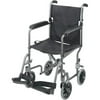DMI® Lightweight Folding Transport Chair, 37"H x 26"W x 19"D, Titanium