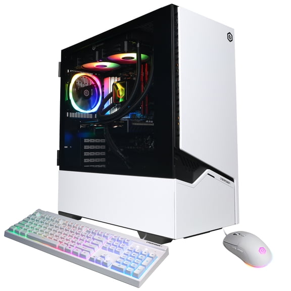 CyberPowerPC Gamer Supreme Gaming Desktop, AMD Ryzen 7 8700F, AMD Radeon RX 9060 XT 16GB, 32GB DDR5, 2TB SSD, White, SLC11360CPGV2