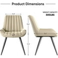 thumbnail image 3 of Hawsaiy Modern Upholstered Dining Chairs Set of 4, Comfy Kitchen Side Chairs with Thick Cushions & Metal Legs, Beige, 3 of 8