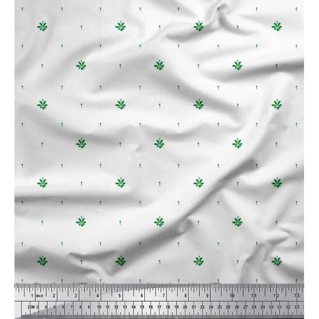 Soimoi Velvet Fabric Dot & Floral Artistic Decor Fabric Printed Yard 58 Inch Wide