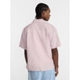 thumbnail image 4 of No Boundaries Textured Grid Boxy Fit Resort Shirt, Men's XS-5XL, 4 of 6