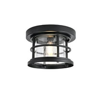 Elegant Lighting Carla 8 inch Outdoor Flush Mount in Black