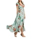 thumbnail image 5 of SAYOO Vestido bohemio femenino, estampado de flores de verano con cuello en V corto / media manga de una pieza para damas, S / M / L / XL / XXL SAYOO  moda, 5 of 7
