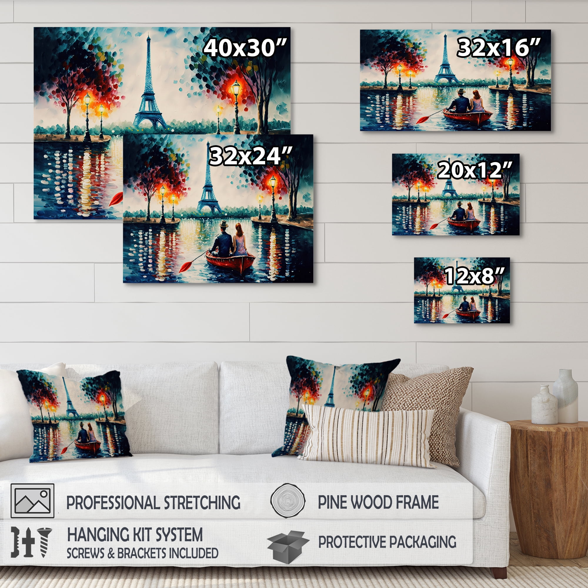 Designart Romantic Evening On A Small Boat IV Canvas Wall Art
