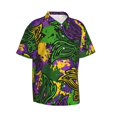thumbnail image 2 of Disketp Hawaiian Shirts For Men,Mardi Gras7 Print Mens Casual Short Sleeve Button Down Shirts Beach Shirt, 2 of 8