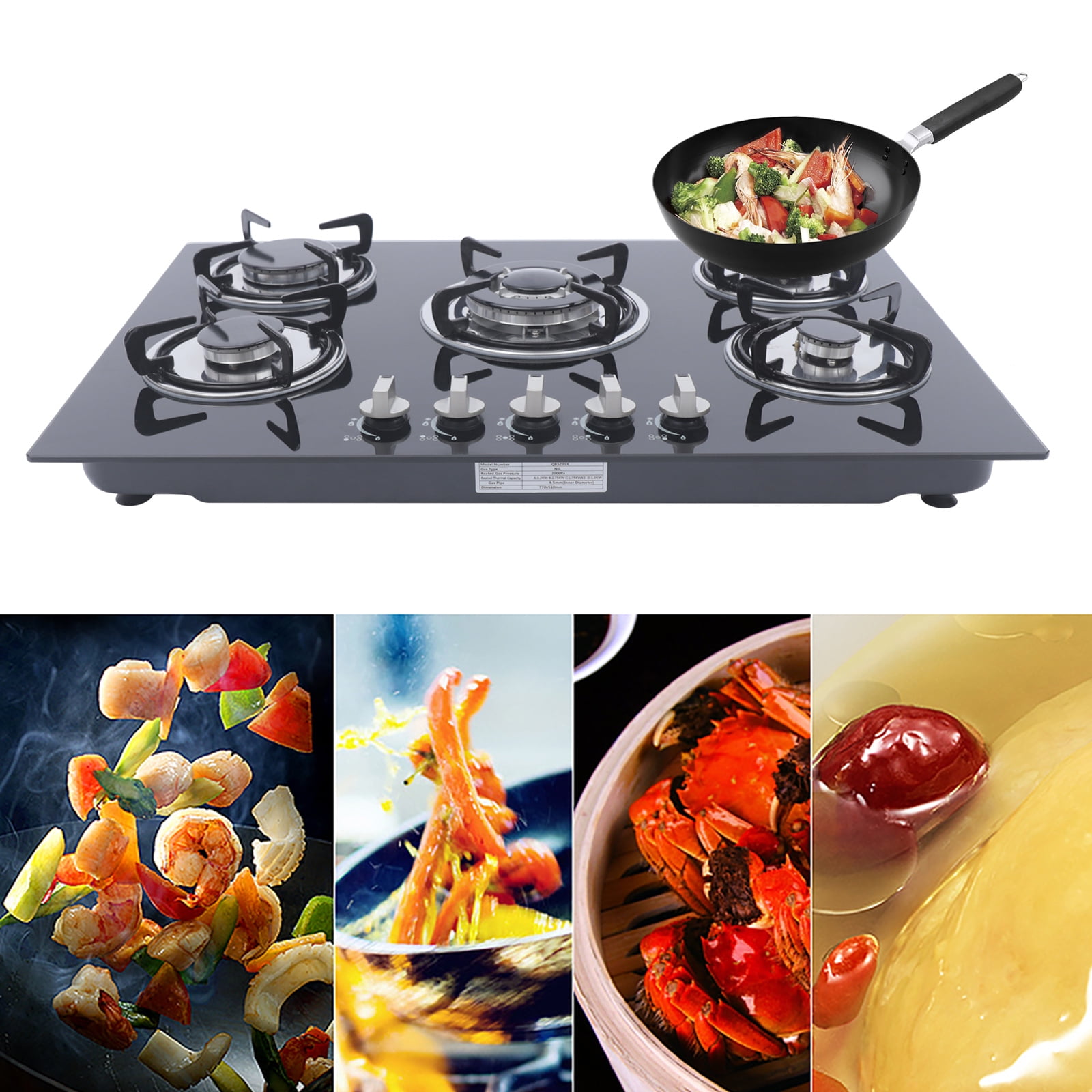 Dwellnix NEW 5 Burners Built In Stove Top Gas Cooktop Burner Kitchen Cooktop Gas Cooking